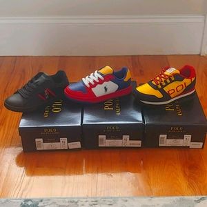 3 Pairs Boys POLO Ralph Lauren Shoes Size 1.5C